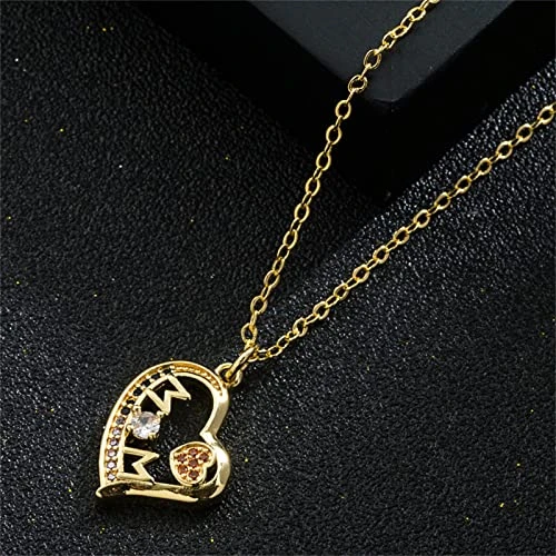 HYUIYYEAA Personalized Necklace For Women Love Necklace Brass Micro Inset Zircon Pendant Necklace Stone (A, One Size) 2 HYUIYYEAA Personalized Necklace For Women Love Necklace Brass Micro Inset Zircon Pendant Necklace Stone (A, One Size) - Image 2