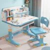 AMAMIA, Kids Desk And Chair Set, Height Adjustable Children School Study Desk, Children Homework Desk With Storage Drawer For Boys Girls