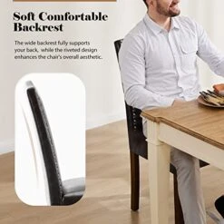 OLIXIS Dining Chairs Set Of 4, Living Room Chairs, Dining Room Chairs, Upholstered Fabric Dining Chairs, Parsons Chairs With Nailhead Trim And Wood Legs, Modern Armless Kitchen Side Chair, Dark Brown -Best Furniture Store 51J2syDDBKL