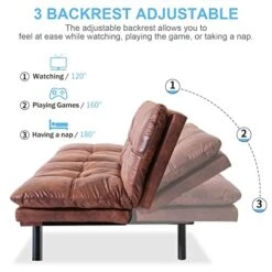 Opoiar Faux Leather Sleeper Sofa,Memory Foam Futon Sofa Bed,Foldable Couch Sleeper,Compact Sofa Padded With Metal Legs, Modern Convertible Loveseat Sofa For Living Room,Apartment,Studio,Brown 10 Opoiar Faux Leather Sleeper Sofa,Memory Foam Futon Sofa Bed,Foldable Couch Sleeper,Compact Sofa Padded With Metal Legs, Modern Convertible Loveseat Sofa For Living Room,Apartment,Studio,Brown -Best Furniture Store 51J8gJePfcL