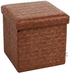 B FSOBEIIALEO Folding Storage Ottoman, Faux Leather Footrest Seat Seat Long Ottomans Storage Box Chest, Grey 30"x15"x15" -Best Furniture Store 51JRtDrdOWL. AC 1