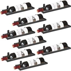 YALINKA Metal Wall Mounted Wine Racks, Hanging Wine Bottle Display Organizer Holder With Screws, Beverages Liquor Bottles Storage Shelf For Home Kitchen Bar Decor (Black 9) -Best Furniture Store 51JeAsaPcXL. AC