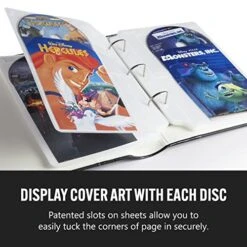 Bellagio-Italia Insert Sheets For CD/DVD Storage Binder - Holds DVDs, CDs, Blu-Rays & Video Games - Acid-Free Binder Organizer Sheets - 1 Pack (8 Sheets)