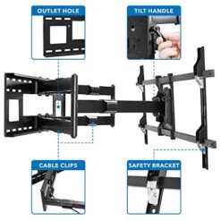 Mount-It! Long Extension TV Mount, Dual Arm Full Motion Wall Bracket With 36 Inch Extended Articulating Arm, Fits Screen Sizes 50 55 60 65 70 75 80 85 90 Inch, VESA 800x400mm Compatible, 176 Lb -Best Furniture Store 51JrIa6YW6L