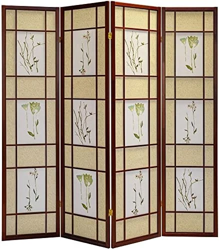 3 Panel Room Divider Privacy Screen Botanical Floral Accented Black 71” Tall 10 3 Panel Room Divider Privacy Screen Botanical Floral Accented Black 71” Tall - Image 10