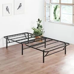 14 Inch Foldable Dura Metal Platform Bed Frame, Full Size, Comfort Base Bed Frame, Height For Under-Bed Storage, Black -Best Furniture Store 51K sPJIWcL. AC