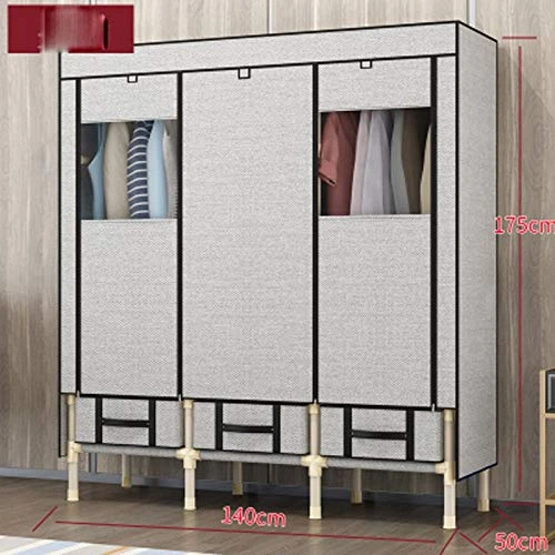 N/A Fashion Simple Wardrobe Steel Tube Bold Reinforcement Wardrobe Fabric Thick Hanging Wardrobe Economical Storage Cabinet 1 N/A Fashion Simple Wardrobe Steel Tube Bold Reinforcement Wardrobe Fabric Thick Hanging Wardrobe Economical Storage Cabinet