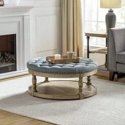 HULALA HOME Large Square Ottoman Coffee Table For Living Room, Button Tufted Cocktail Ottoman With Shelf & Solid Wood Legs, Upholstered Farmhouse Footrest Stool, Beige 29 HULALA HOME Large Square Ottoman Coffee Table For Living Room, Button Tufted Cocktail Ottoman With Shelf & Solid Wood Legs, Upholstered Farmhouse Footrest Stool, Beige -Best Furniture Store 51K9CvTMdGL. AC