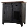 32" Farmhouse Wood Sliding Barn Door Accent Chest In Black