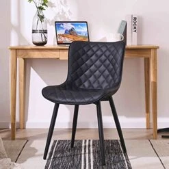 Kidol & Shellder Modern Dining Chairs Black PU Upholstered Kitchen & Dining Room Chairs,Loads Up To 300lbs,3 Mins Quick Assembly -Best Furniture Store 51KNjN4eWhL