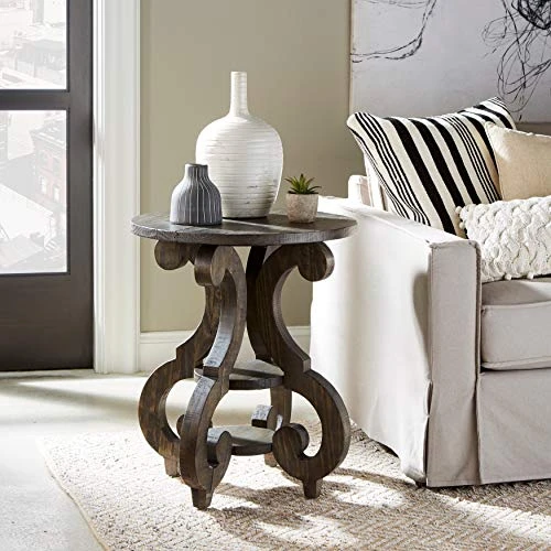 Magnussen Bellamy Round Accent End Table, 26" X 22" X 22" 1 Magnussen Bellamy Round Accent End Table, 26" X 22" X 22"