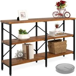 Best Choice Products Large Console Table, 3-Tier 55in Rustic, Industrial Sofa Table Storage For Living Room, Entryway, Foyer, Hallway W/EVA Non-Scratch Feet, Steel Frame - Brown 18 Best Choice Products Large Console Table, 3-Tier 55in Rustic, Industrial Sofa Table Storage For Living Room, Entryway, Foyer, Hallway W/EVA Non-Scratch Feet, Steel Frame - Brown -Best Furniture Store 51KYpcmhdHL. AC