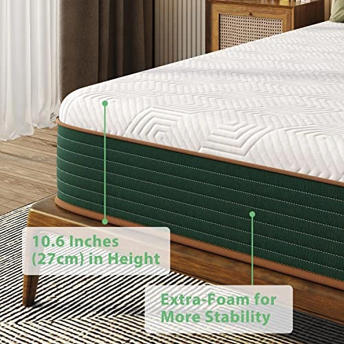 Full Size Mattress 10 Inch, Gel Memory Foam Mattress With Individual Pocket Springs, Hybrid Mattress In A Box For Pressure Relief & Cooler Sleep, CertiPUR-US Certified 5 Full Size Mattress 10 Inch, Gel Memory Foam Mattress With Individual Pocket Springs, Hybrid Mattress In A Box For Pressure Relief & Cooler Sleep, CertiPUR-US Certified - Image 5
