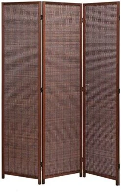 Legacy Decor 3 Panel Natural Color Wood And Bamboo Weave Room Divider -Best Furniture Store 51L0XYysV1L. AC