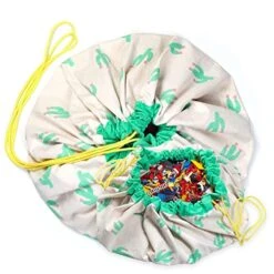 Play&Go Play & Go Drawstring Play Mat Storage Bag For Children - Kids Toy Storage Organizer - Drawstring Toy Bag - Large 55" Play Mat For Toddlers Toys And Bag For Storage - Cactus