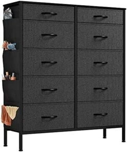 10-Drawer Dresser, Fabric Storage Tower, Tall Dresser For Bedroom, Living Room, Hallway, Closets, Sturdy Steel Frame, Wooden Top, Easy Pull Fabric Bins -Best Furniture Store 51L2SuKBSuL. AC