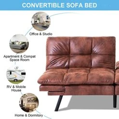 Opoiar Faux Leather Sleeper Sofa,Memory Foam Futon Sofa Bed,Foldable Couch Sleeper,Compact Sofa Padded With Metal Legs, Modern Convertible Loveseat Sofa For Living Room,Apartment,Studio,Brown 11 Opoiar Faux Leather Sleeper Sofa,Memory Foam Futon Sofa Bed,Foldable Couch Sleeper,Compact Sofa Padded With Metal Legs, Modern Convertible Loveseat Sofa For Living Room,Apartment,Studio,Brown -Best Furniture Store 51L5FY9oaiL