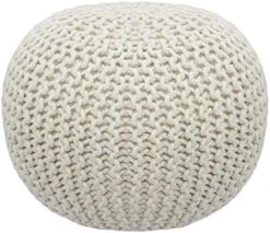 COTTON CRAFT - Hand Knitted Cable Style Dori Pouf - Ivory - Floor Ottoman - Cotton Braid Cord - Handmade & Hand Stitched - Truly One Of A Kind Seating - 20 Dia X 14 High 23 COTTON CRAFT - Hand Knitted Cable Style Dori Pouf - Ivory - Floor Ottoman - Cotton Braid Cord - Handmade & Hand Stitched - Truly One Of A Kind Seating - 20 Dia X 14 High -Best Furniture Store 51LHAZm8 0L. AC