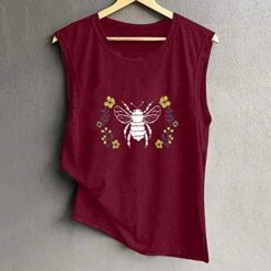 Xiart Women Tank Tops Bee Print Cute Round Neck Vest Tshirt Loose Casual Summer Camisole Tunic Tee Sleeveless Workout Blouse -Best Furniture Store 51LjY6QVQkL