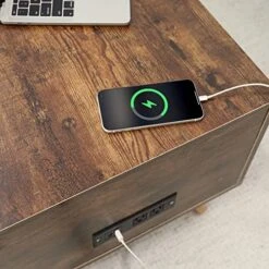 Coffee Table With Storage, Rustic Coffee Table, Wood Lift Top Coffee Table With Charging Station Sofa Table With Metal Frame And And Adjustable Feet, Large Storage Space, Easy Assembly, Rustic Brown -Best Furniture Store 51LxiIxRlcL