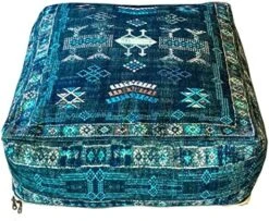 Mandala Life ART Bohemian Pouf Cube Cover- 20 Inches –Luxury, Artisan Room Decor Pouffe - Boho Chic Seating Area Ottoman -Best Furniture Store 51M028Nw4GL. AC