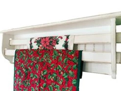Quilt Rack For The Wall, Double Bar Quilt Rack Wall Shelf, Quilt Display Shelf, Rustic Quilt Rack | Quilt Rack For 2 Quilts