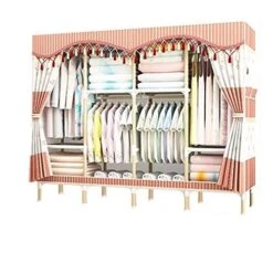 HMGGDD Simple Frame Type Bold Reinforced Cloth Wardrobe Simple Economic Assembled Wardrobe Storage Cabinet (Color : E)