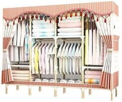 HMGGDD Simple Frame Type Bold Reinforced Cloth Wardrobe Simple Economic Assembled Wardrobe Storage Cabinet (Color : E) 9 HMGGDD Simple Frame Type Bold Reinforced Cloth Wardrobe Simple Economic Assembled Wardrobe Storage Cabinet (Color : E) -Best Furniture Store 51MDCporpfL. AC