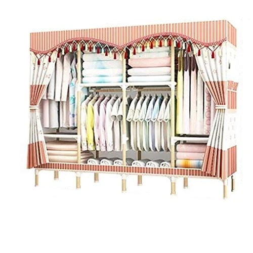 HMGGDD Simple Frame Type Bold Reinforced Cloth Wardrobe Simple Economic Assembled Wardrobe Storage Cabinet (Color : E) 1 HMGGDD Simple Frame Type Bold Reinforced Cloth Wardrobe Simple Economic Assembled Wardrobe Storage Cabinet (Color : E)