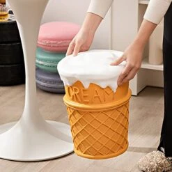 QQXX Simulated Food Footrest Stool, Resin Cartoon Garden Ottoman Foot Stool, Lightweight Creative Modern Accent Stool For Home Dining Room Decor (30x37cm(11.8x14.6), Ice Cream) -Best Furniture Store 51MWqGoQ0BL