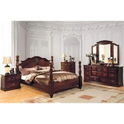 Of America FOA Hemps 2pc Brown Pine Wood Bedroom Set - King + Nightstand -Best Furniture Store 51MuJLJohGL