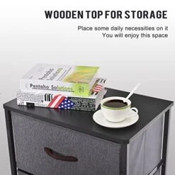 Vertical Dresser Storage Tower, Steel Frame, Wood Top, Easy Pull Textured Fabric Bins - Organizer Unit For Bedroom, Hallway, Entryway, Closets - 5 Drawers- CHARCOAL 13 Vertical Dresser Storage Tower, Steel Frame, Wood Top, Easy Pull Textured Fabric Bins - Organizer Unit For Bedroom, Hallway, Entryway, Closets - 5 Drawers- CHARCOAL -Best Furniture Store 51MueZdNatL