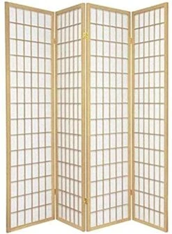 Quare Room Divider Shoji Screen Wood Natural 4