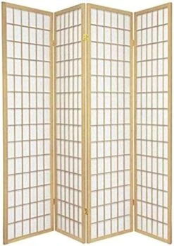 Quare Room Divider Shoji Screen Wood Natural 4 -Best Furniture Store 51N4o5fxK1L. AC