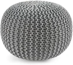 Pouf Ottoman - Hand Knitted Macrame Ottoman Pouf, Large Pouf Ottoman Foot Rest For Couch, 100% Cotton Cord, Poufs For Living Room, Floor Pouf Ottoman - 20 Diameter X 14 Height - Pure Natural -Best Furniture Store 51N97p1JrrL. AC