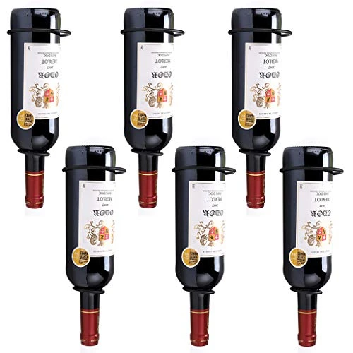 Hipiwe Pack Of 6 Wall Mounted Wine Racks - Red Wine Bottle Display Holder With Screws, Metal Hanging Wine Rack Organizer 1 Hipiwe Pack Of 6 Wall Mounted Wine Racks - Red Wine Bottle Display Holder With Screws, Metal Hanging Wine Rack Organizer
