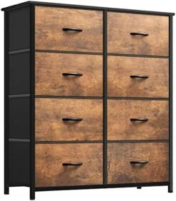 Fabric Dresser For Bedroom, Tall Storage Dresser With 8 Drawers, Black Dresser & Chest Of Drawers, Storage Drawer Organizer For Closet, Bedroom, Living Room(Black Grey) -Best Furniture Store 51NkWFrFQxL. AC