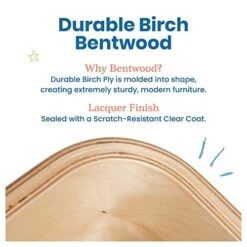 ECR4Kids Bentwood Round Table And Curved Back Chair Set, Kids Furniture, Natural, 5-Piece -Best Furniture Store 51NldBi33aL