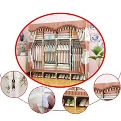 HMGGDD Simple Frame Type Bold Reinforced Cloth Wardrobe Simple Economic Assembled Wardrobe Storage Cabinet (Color : E) 7 HMGGDD Simple Frame Type Bold Reinforced Cloth Wardrobe Simple Economic Assembled Wardrobe Storage Cabinet (Color : E) -Best Furniture Store 51NrU15LzzL