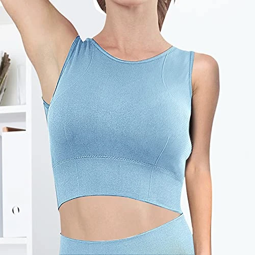 MatureGirl Running Steel No Women's Vest Blouse Back Yoga Bra Top Indoor Cross Ring Outdoor Yoga Bra Adjustable (Blue, L) 1 MatureGirl Running Steel No Women's Vest Blouse Back Yoga Bra Top Indoor Cross Ring Outdoor Yoga Bra Adjustable (Blue, L)