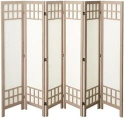 Oriental Furniture 5 1/2 Ft. Tall Window Pane Fabric Room Divider - Burnt Grey - 6 Panel -Best Furniture Store 51O49LrOKnL. AC