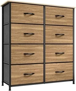 Fabric Dresser For Bedroom, Tall Storage Dresser With 8 Drawers, Black Dresser & Chest Of Drawers, Storage Drawer Organizer For Closet, Bedroom, Living Room(Black Grey) -Best Furniture Store 51OGG0dbjLL. AC