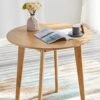 MU RONG Small Solid Wood Round Dining Table, Luxury Heavy Duty Mid Century Vintage Oak Natural Dinning Table For 2-4 People In Kitchen Dinning Room 31.5in Diameter Modular