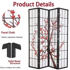 Room Divider 6Ft Folding Privacy Divider 4 Panel Portable Room Seperating Chinese Style Dividers Japanese Screen Wall Divider Wood Divider Tall Freestanding Partition Screen, White 7 Room Divider 6Ft Folding Privacy Divider 4 Panel Portable Room Seperating Chinese Style Dividers Japanese Screen Wall Divider Wood Divider Tall Freestanding Partition Screen, White -Best Furniture Store 51OP3E2HtxL