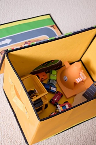 Clever Creations Collapsible Toy Storage Organizer And Play Mat For Kids - Perfect Toy Chest For Organizing Books, Toys, Games, And More - Construction Site Theme 7 Clever Creations Collapsible Toy Storage Organizer And Play Mat For Kids - Perfect Toy Chest For Organizing Books, Toys, Games, And More - Construction Site Theme - Image 7