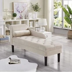 24KF Modern Upholstered Tufted Chaise Lounge Chair, Comfortable Fashional Living Room Chaise Chairs-Dark Grey -Best Furniture Store 51OaiU97sJL. AC