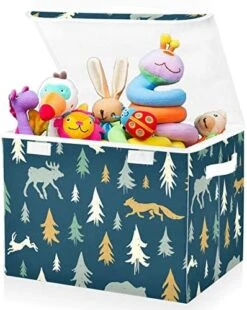 FULUHUAPIN Christmas Reindeer Fox Trees Toy Storage Box Chest With Lid, 16.5"x12.6"x11.8" Sturdy Toys Organizer Boxes Bin Baskets For Boy, Girl, Nursery, Closet, Bedroom, Playroom 21010277 21 FULUHUAPIN Christmas Reindeer Fox Trees Toy Storage Box Chest With Lid, 16.5"x12.6"x11.8" Sturdy Toys Organizer Boxes Bin Baskets For Boy, Girl, Nursery, Closet, Bedroom, Playroom 21010277 -Best Furniture Store 51OnabnODL. AC
