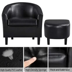 Yaheetech Lounge Chair Modern Chaise Lounge Armchair With Footstool Faux Leather Lounge Reading Chair With Footrest Black 10 Yaheetech Lounge Chair Modern Chaise Lounge Armchair With Footstool Faux Leather Lounge Reading Chair With Footrest Black -Best Furniture Store 51OzAuvFWGL