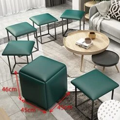 SXNBH 5 In 1 Sofa Stool Living Room Funiture Multifunctional Storage Stools Home Cube Combination Fold Stool Iron (Color : Gray) -Best Furniture Store 51PM7NljniL