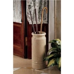 Design Toscano Authentic 44-lb. Solid Ivory Marble Cane And Umbrella Vessel